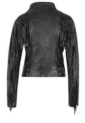 Mauritius Zoe Black Fringe Jacket