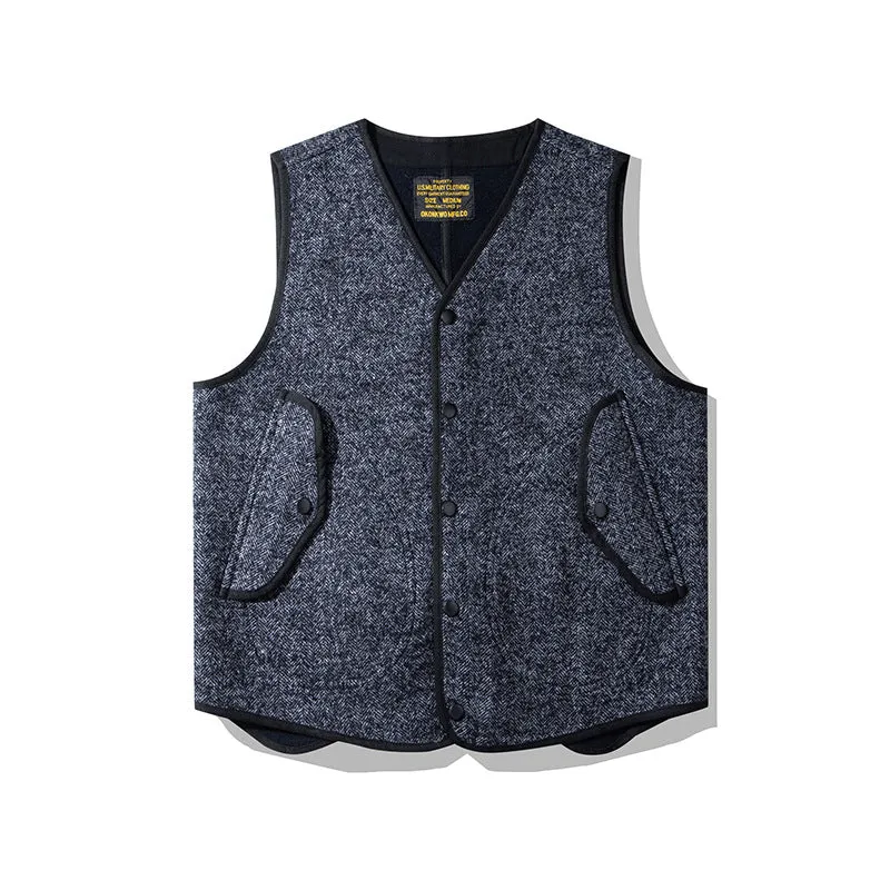 Men's Tweed V-neck Vest