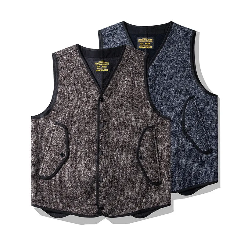 Men's Tweed V-neck Vest