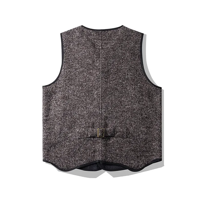 Men's Tweed V-neck Vest