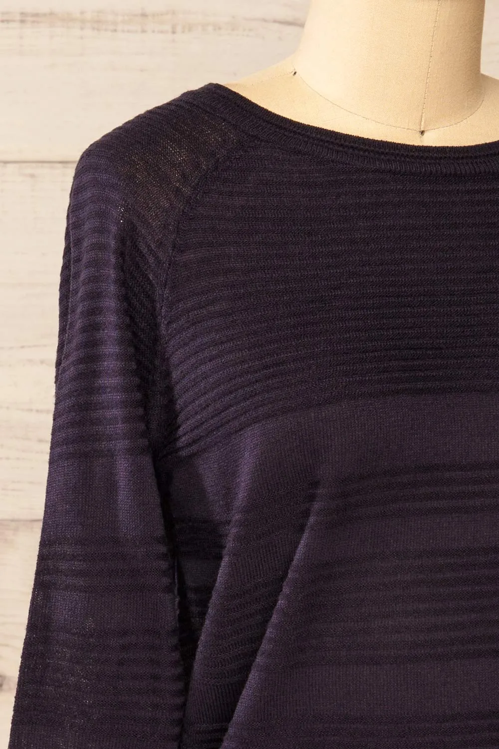 Mirando Navy | Thin Knit Striped Sweater