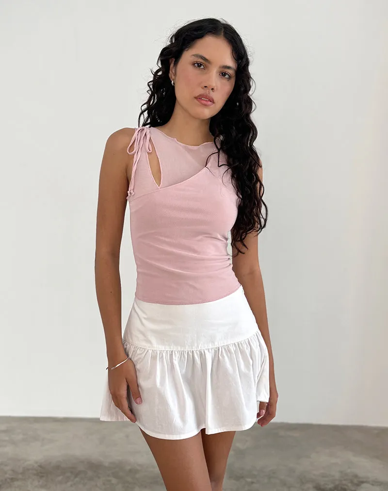 Moni Vest Top in Baby Pink Mesh