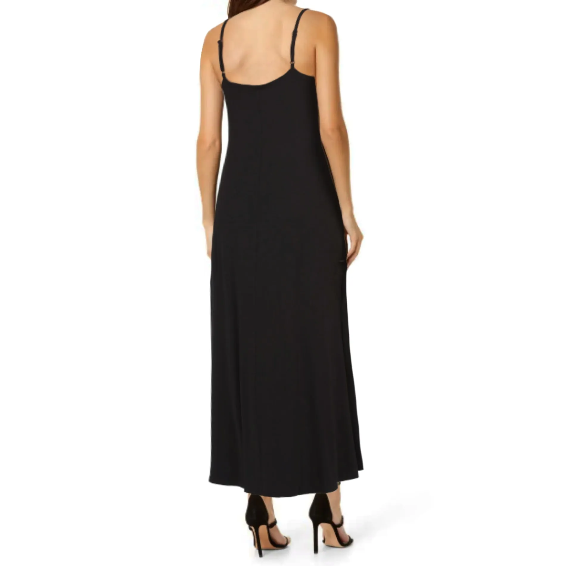 Nicole Miller High Low Hem Lightweight Spaghetti Straps Maxi Dress