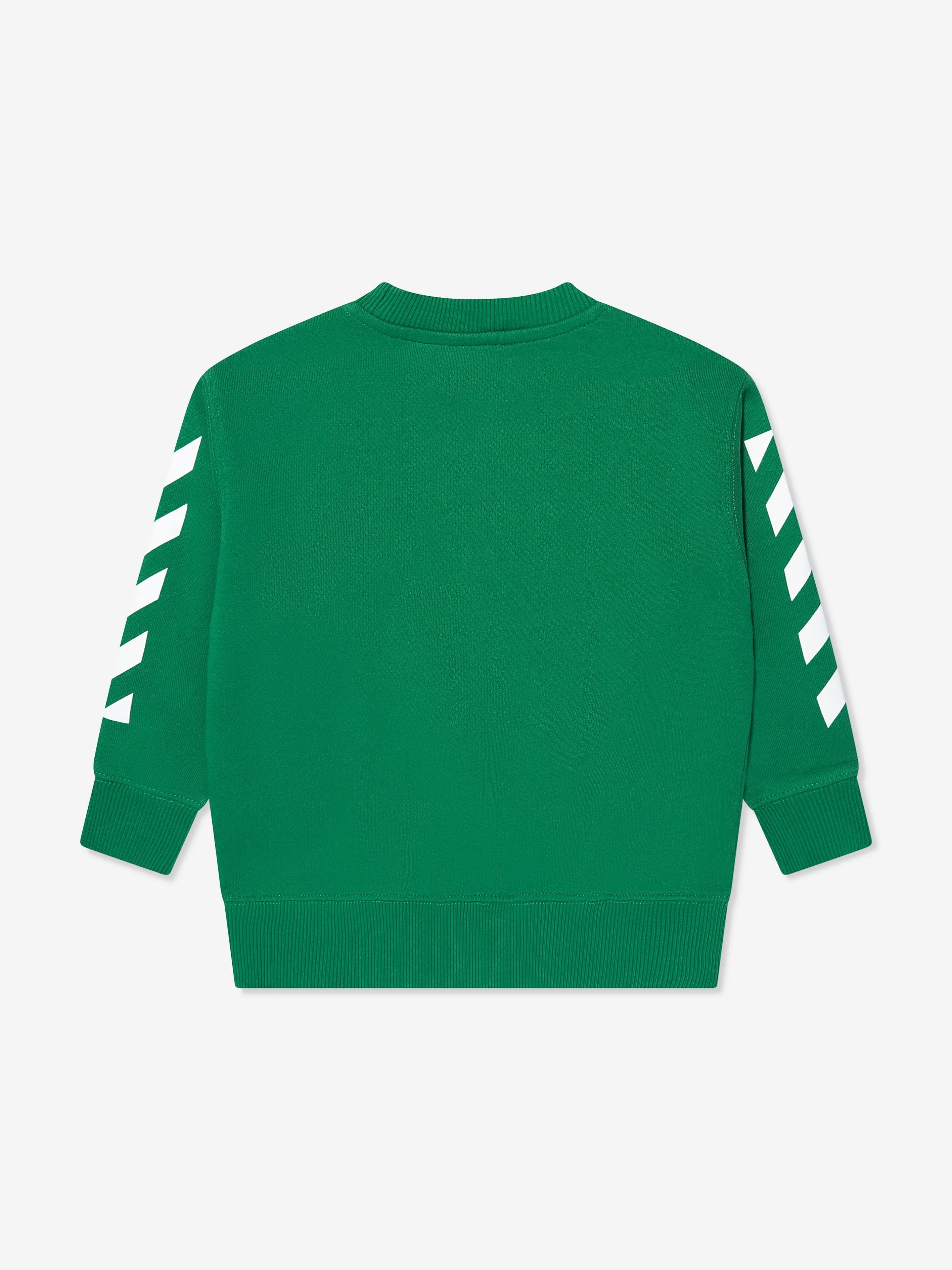 Off-White Boys Off Stamp Sweatshirt in Green