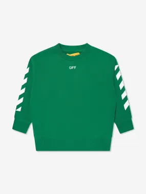 Off-White Boys Off Stamp Sweatshirt in Green