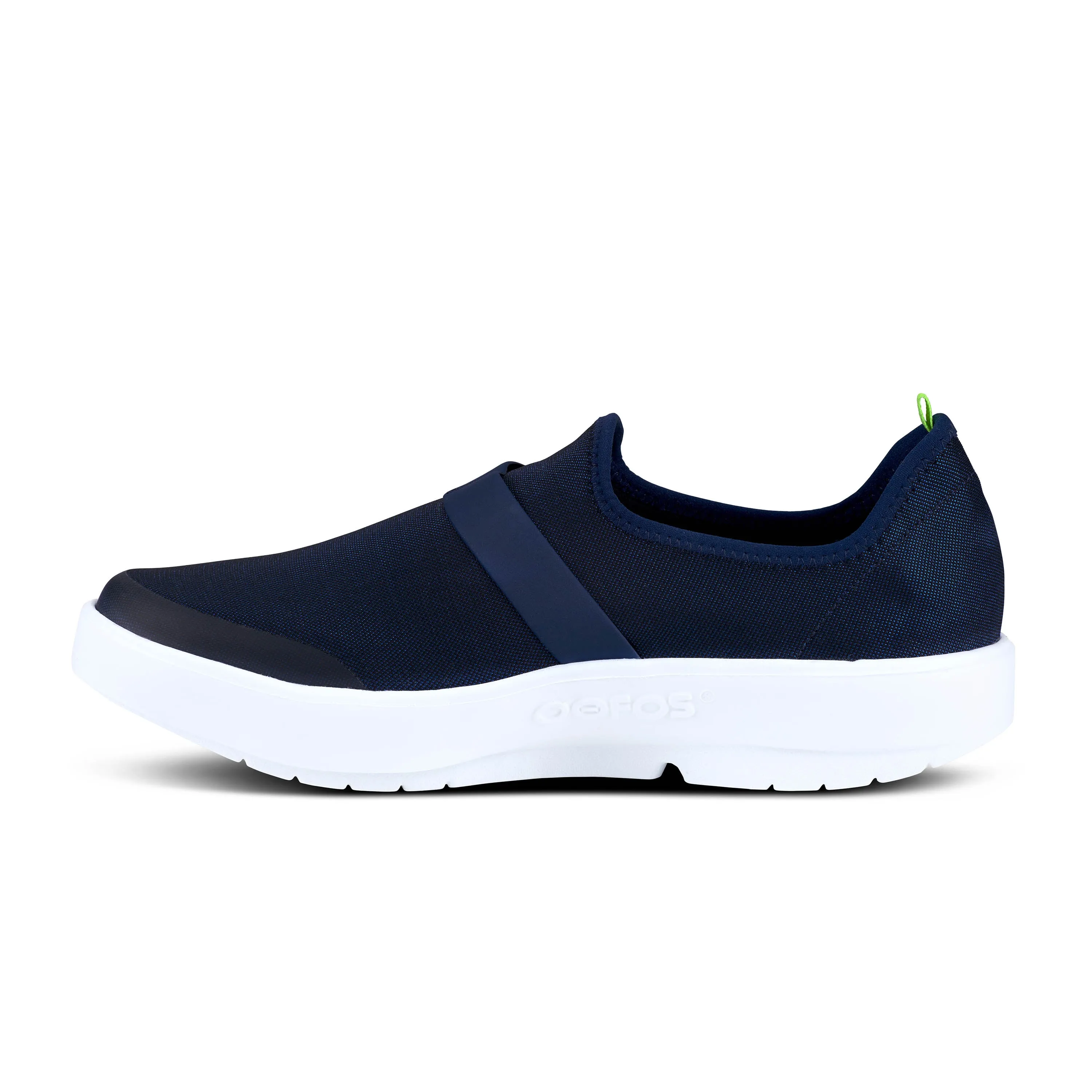 'OOFOS' Women's OOmg Fibre Low Slip On - White / Navy