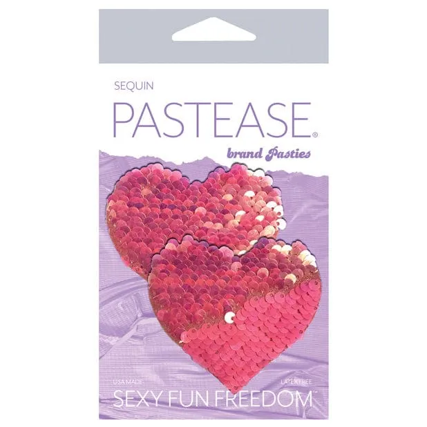 Pastease - Premium Color Changing Flip Sequins Heart Pasties Nipple Covers