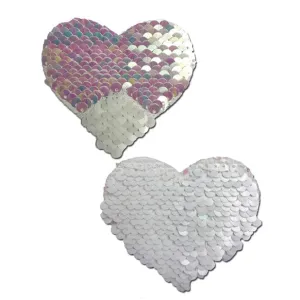 Pastease - Premium Color Changing Flip Sequins Heart Pasties Nipple Covers