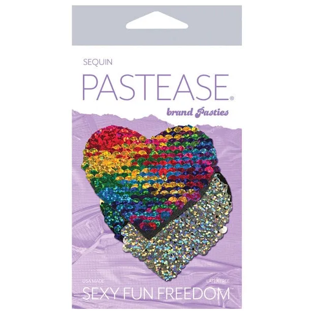 Pastease - Premium Color Changing Flip Sequins Heart Pasties Nipple Covers