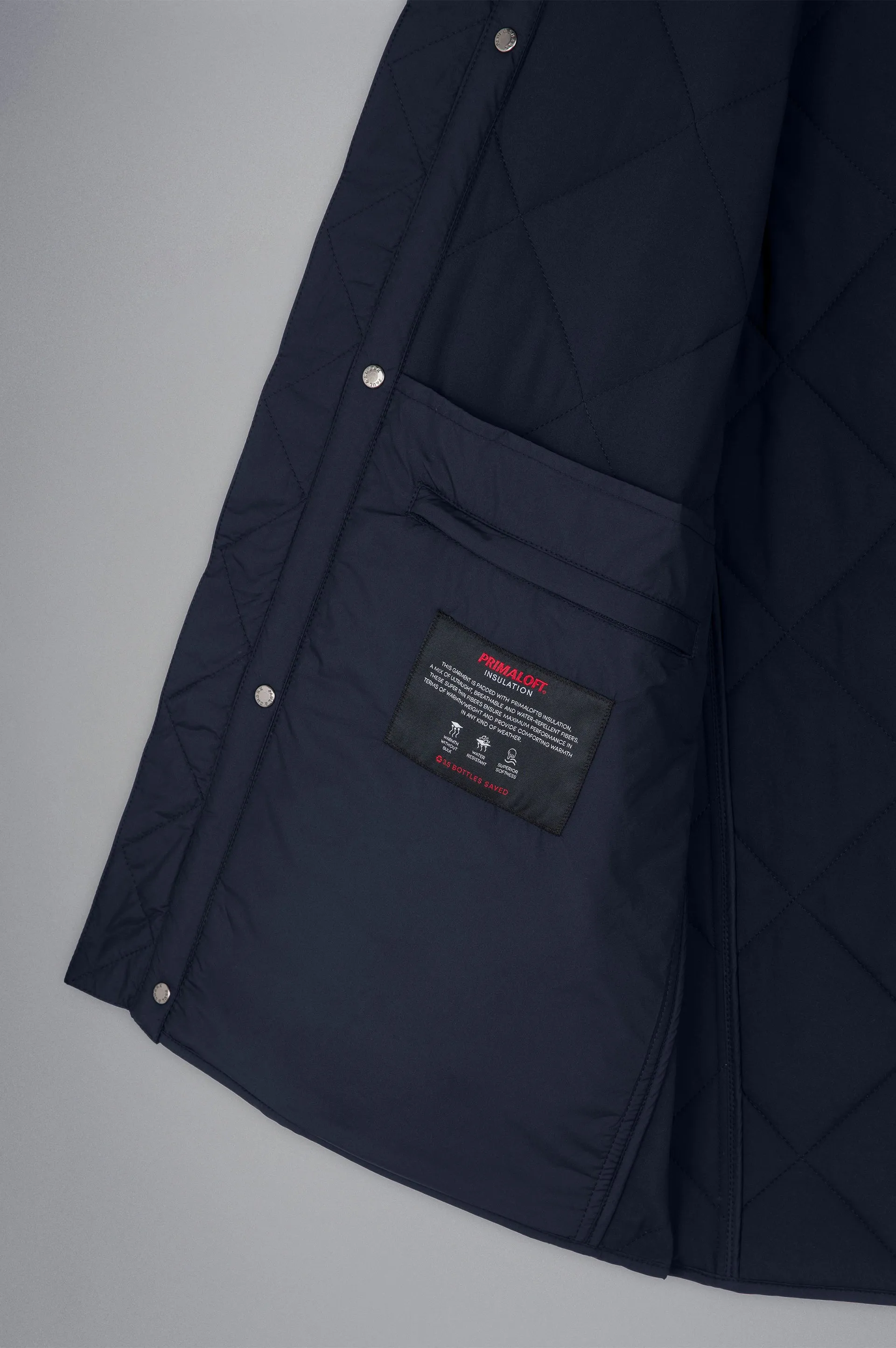 Paul & Shark Save The Sea Quilted Jacket with Alcantara® and Shark Fin | Navy