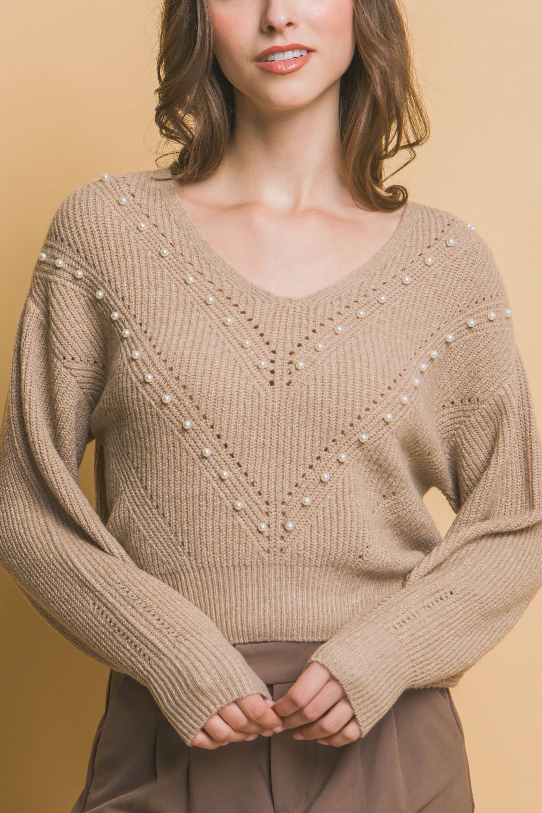 Pearl details sweater