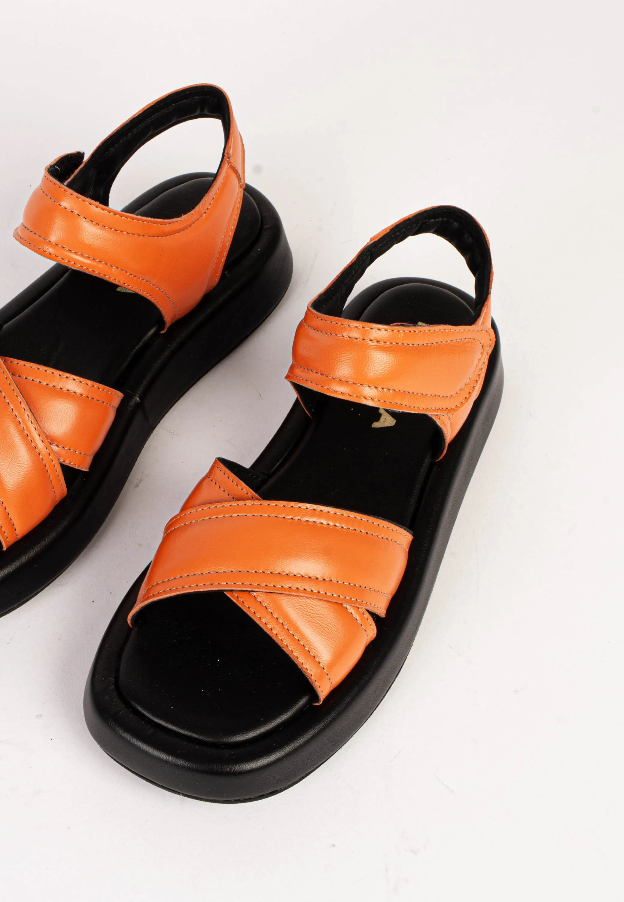 Pearl Orange Chunky Sandals