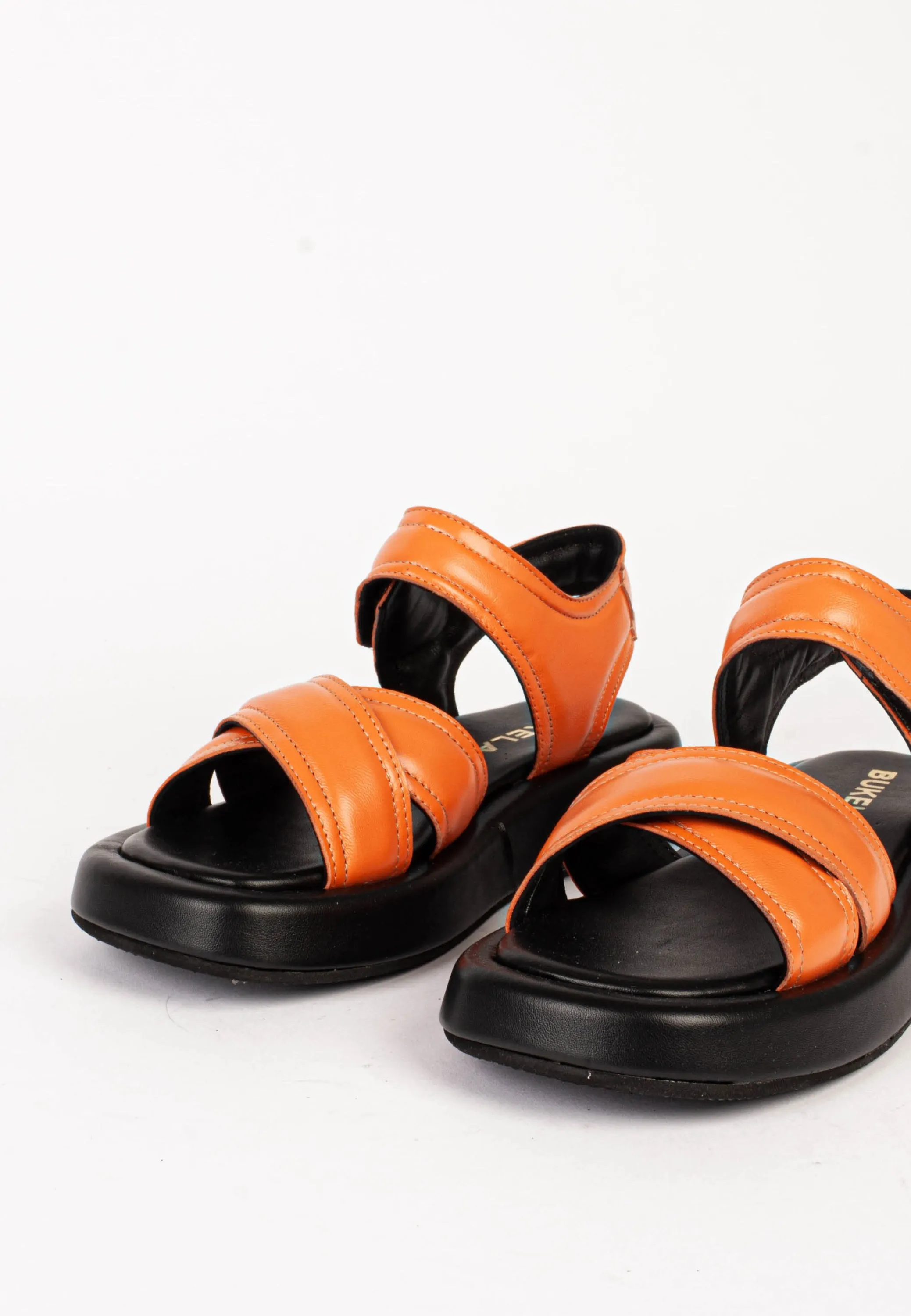 Pearl Orange Chunky Sandals