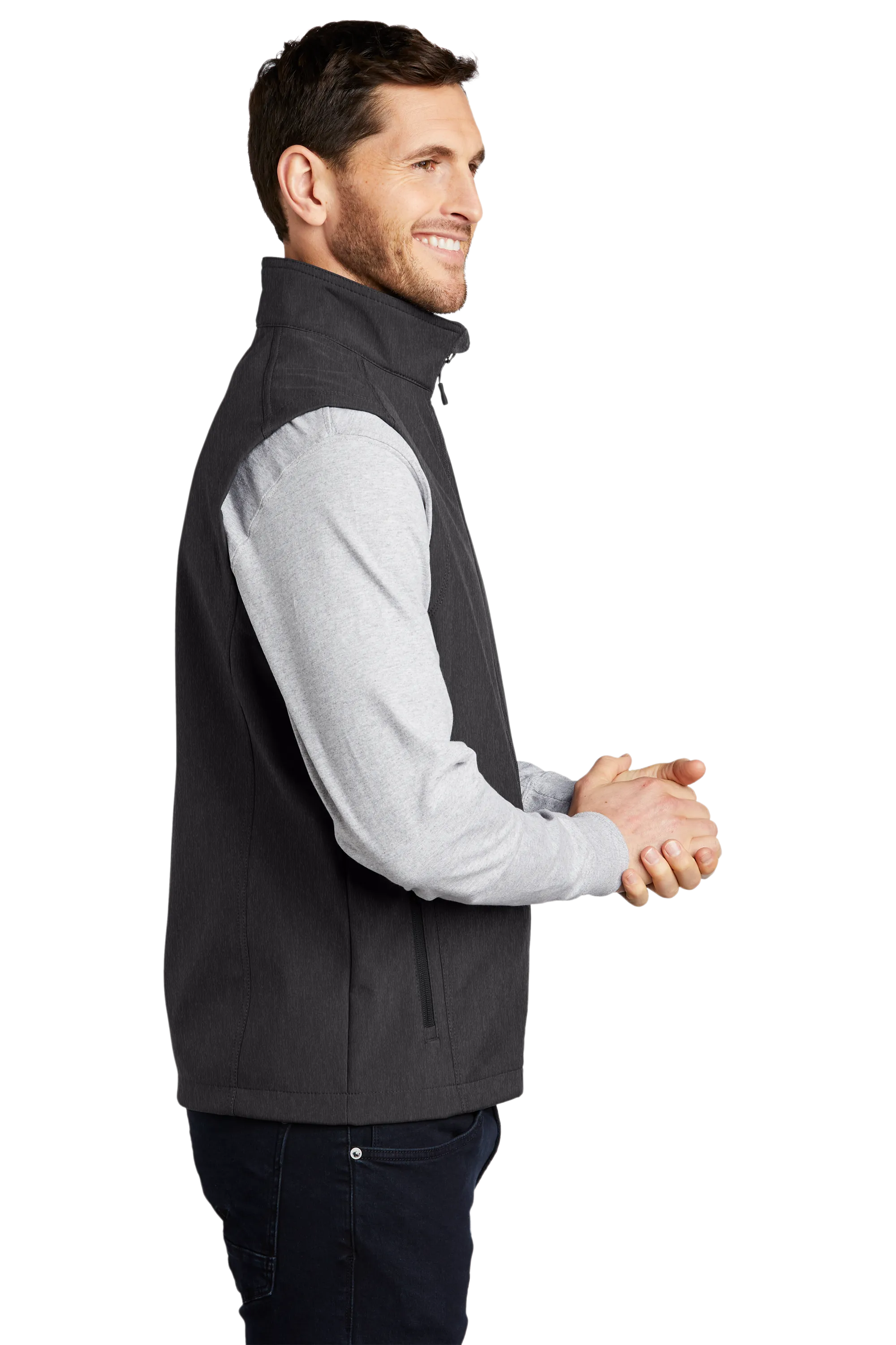 Port Authority® Core Soft Shell Vest - Black Charcoal Heather