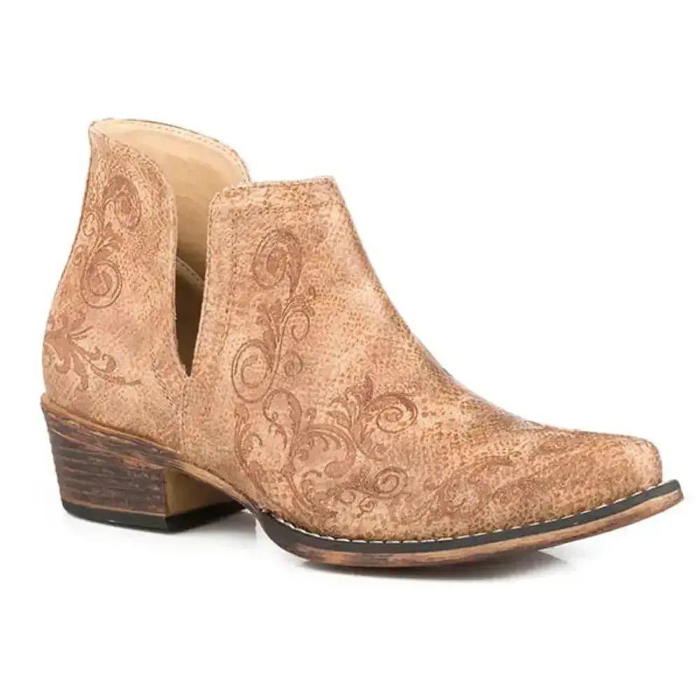 Roper Ava (Tan) - Women's Ankle Cowgirl Boot