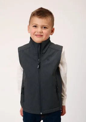 Roper Boys Technical Heather Grey Polyester Softshell Vest