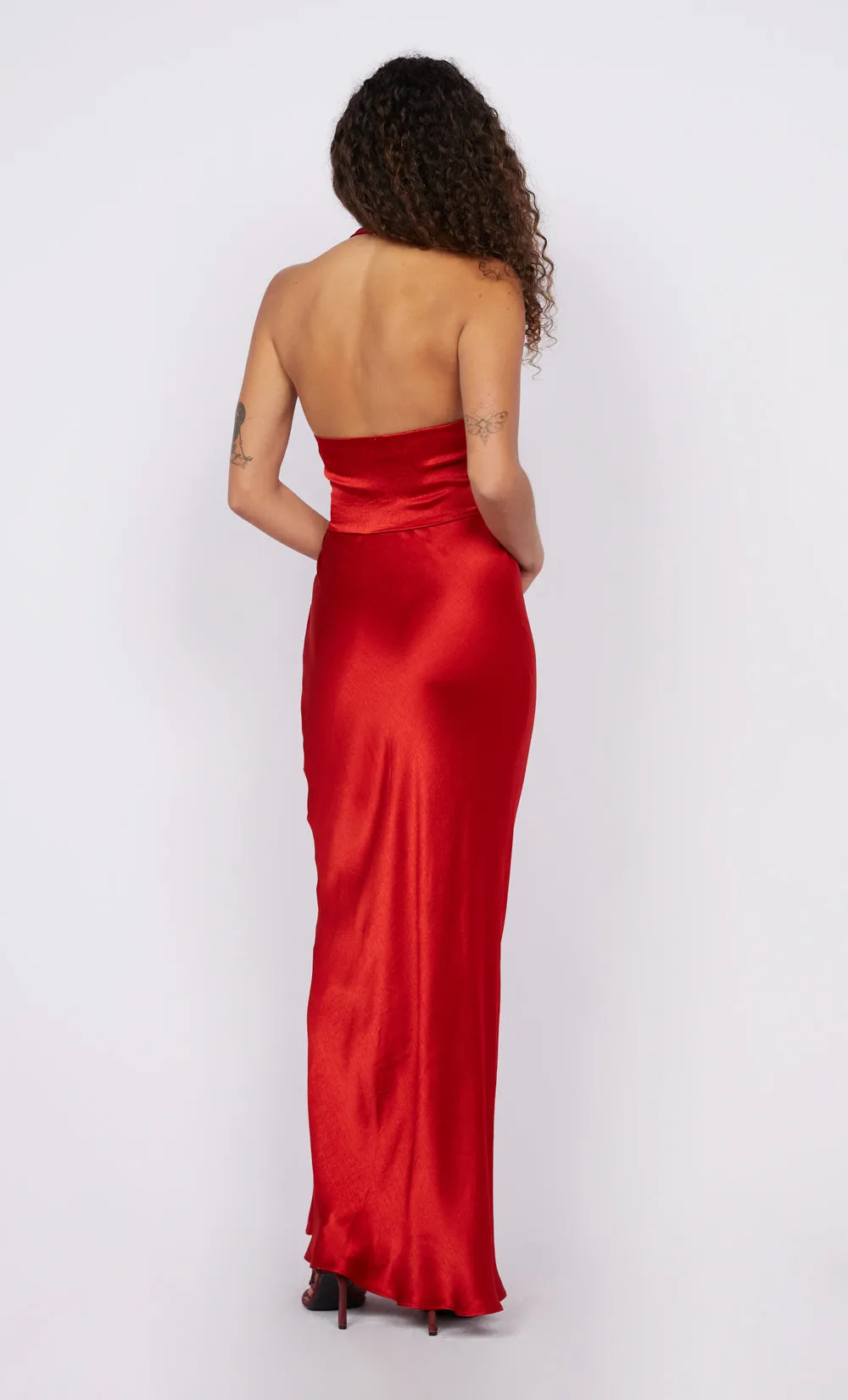 SABIA TWIST DRESS - ROUGE