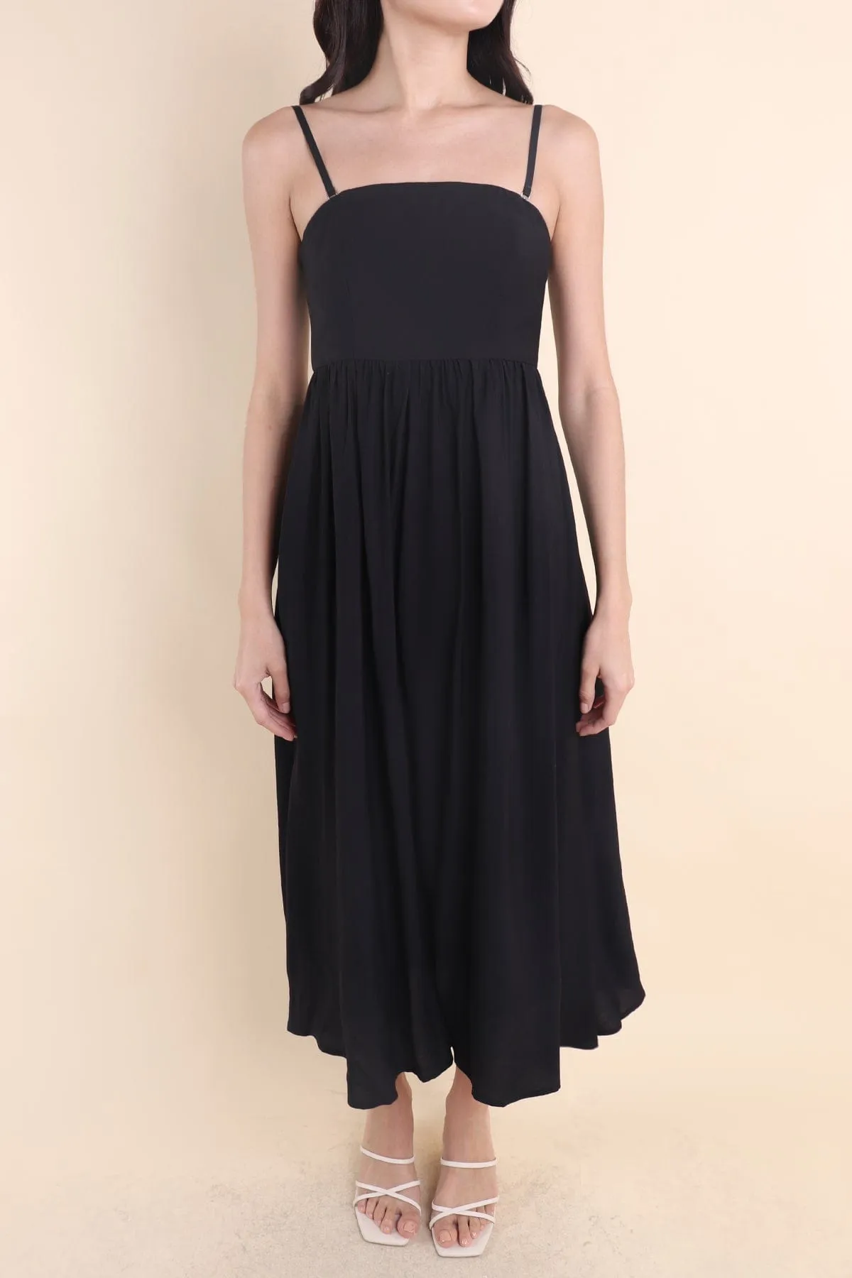 SANDER PADDED 2-WAY MAXI DRESS IN BLACK