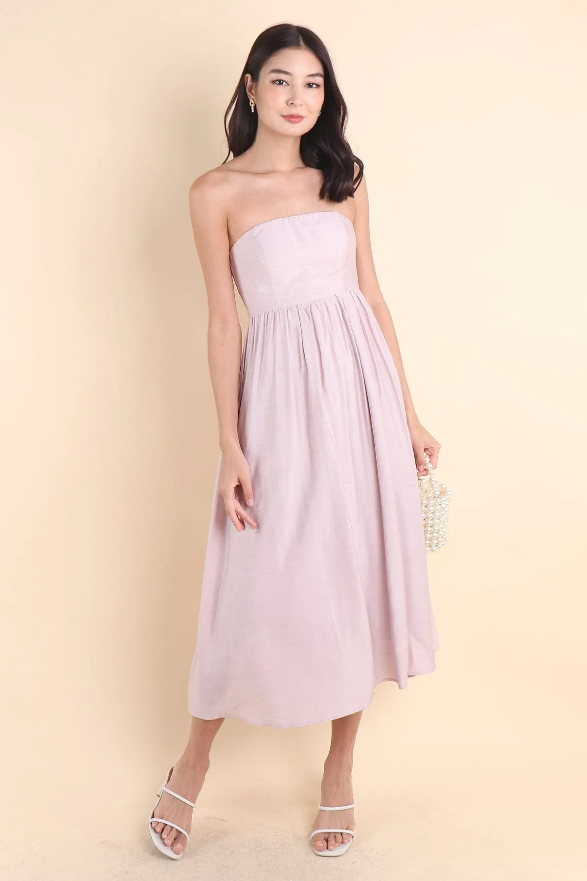 SANDER PADDED 2-WAY MAXI DRESS IN PINK