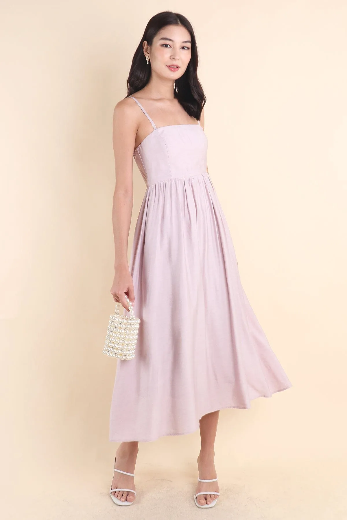 SANDER PADDED 2-WAY MAXI DRESS IN PINK