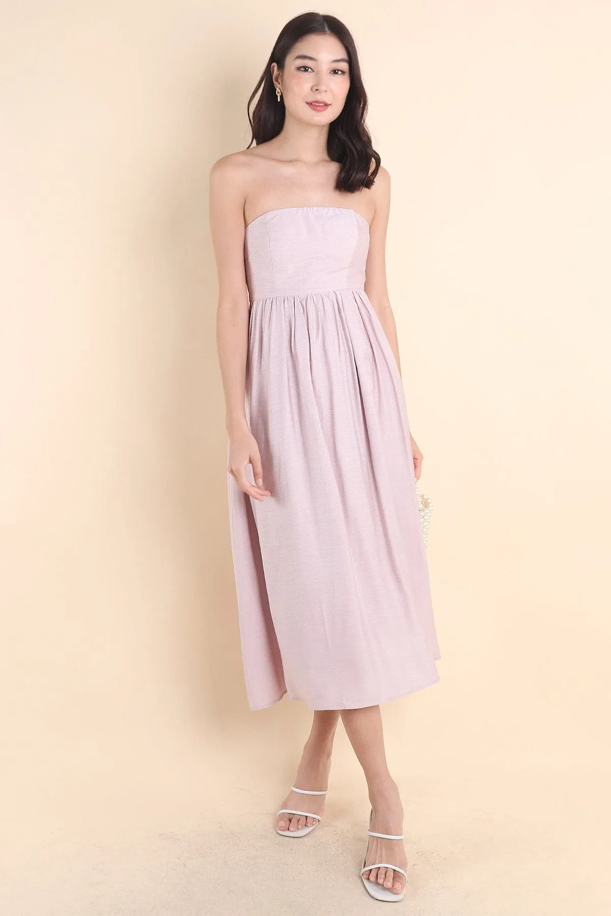 SANDER PADDED 2-WAY MAXI DRESS IN PINK