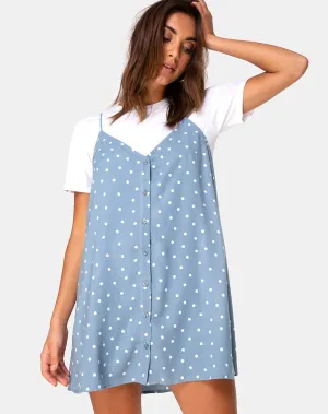 Sanna Slip Dress in Skater Polka Blue