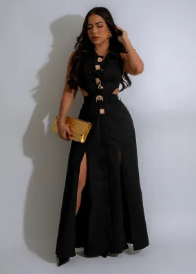 Sculpted Dream Maxi Dress Black