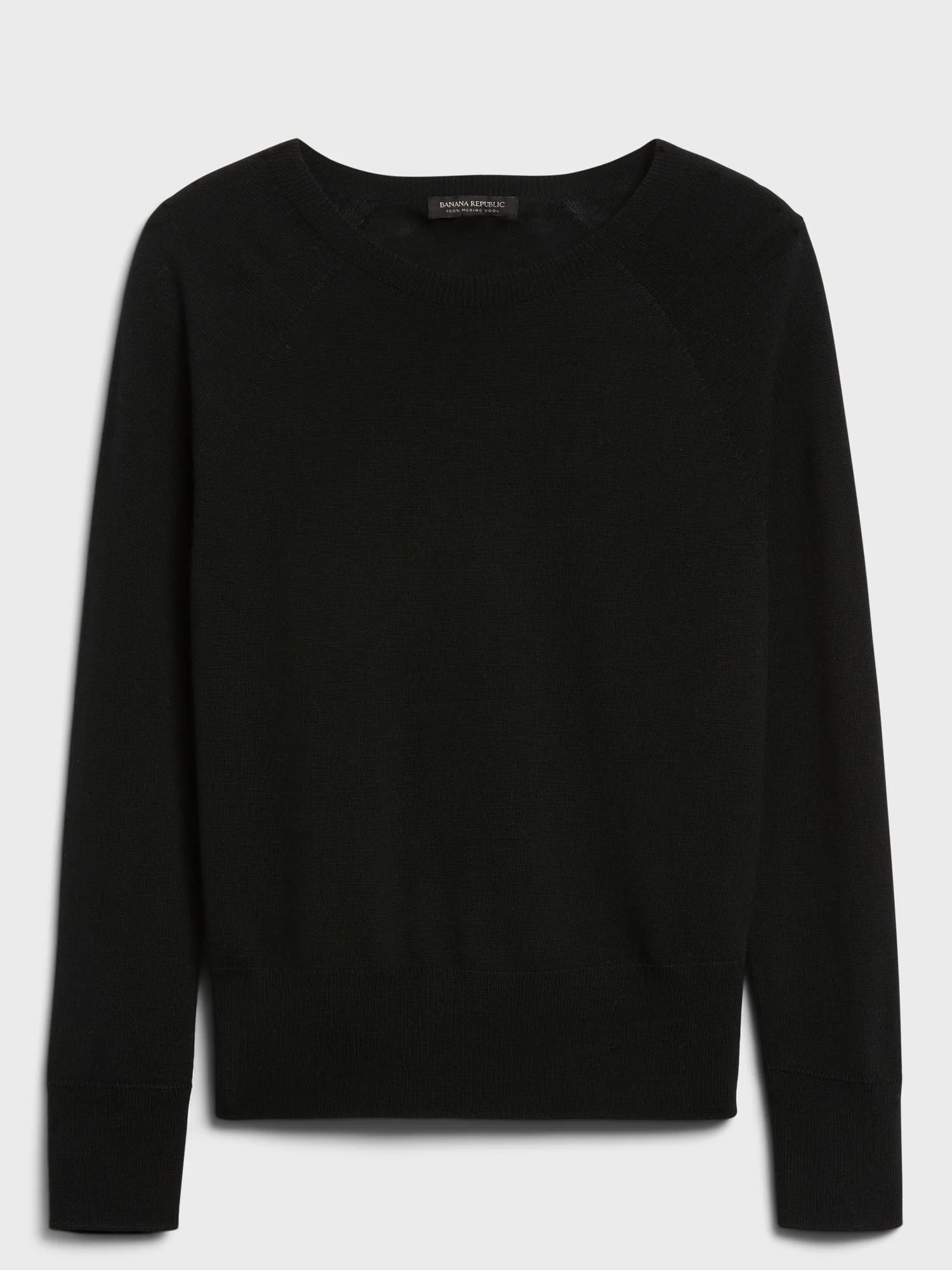 Seamless Merino Crew-Neck Sweater in Responsible Wool in Black