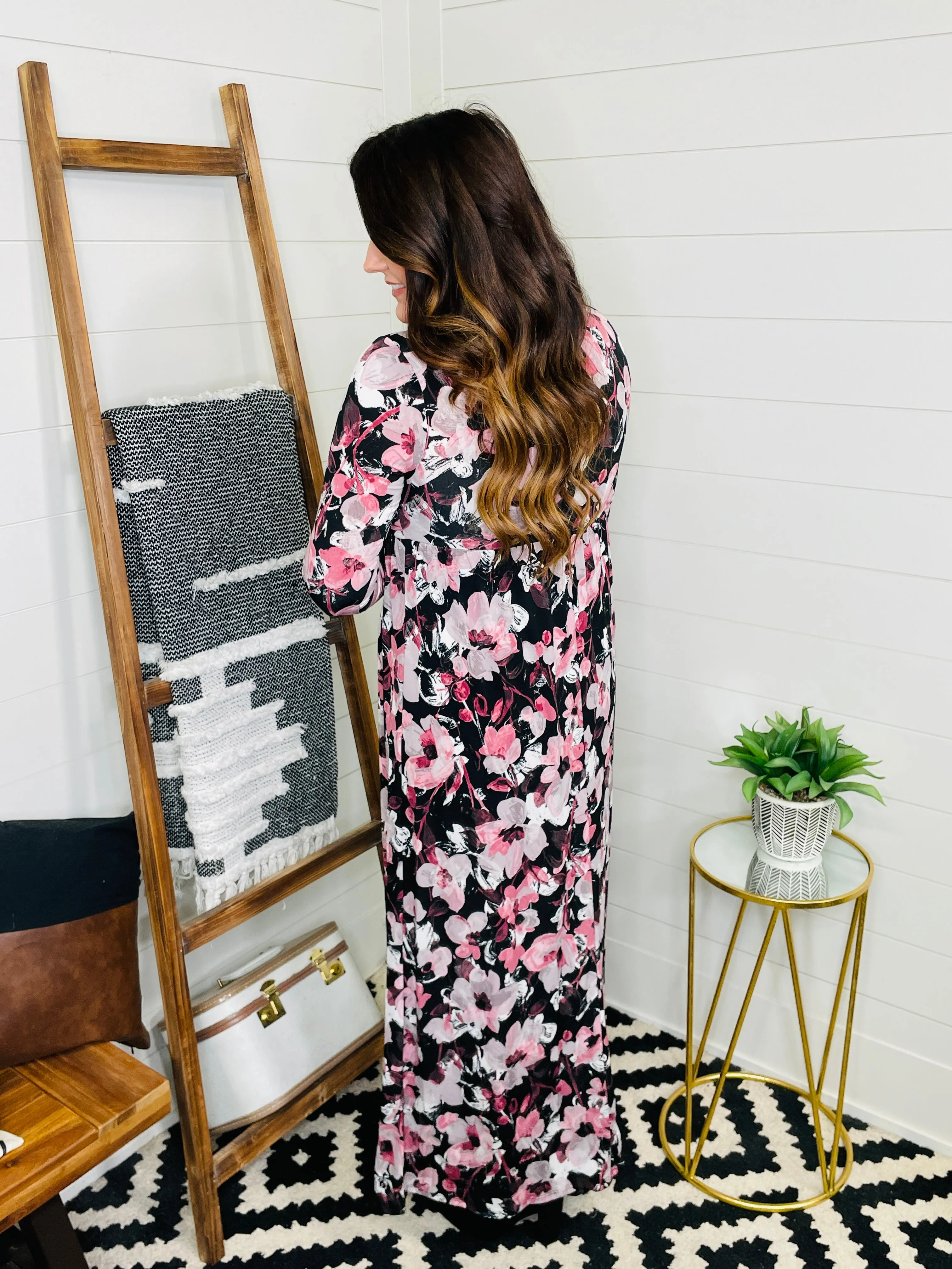 Shades of Pink Floral Maxi Dress