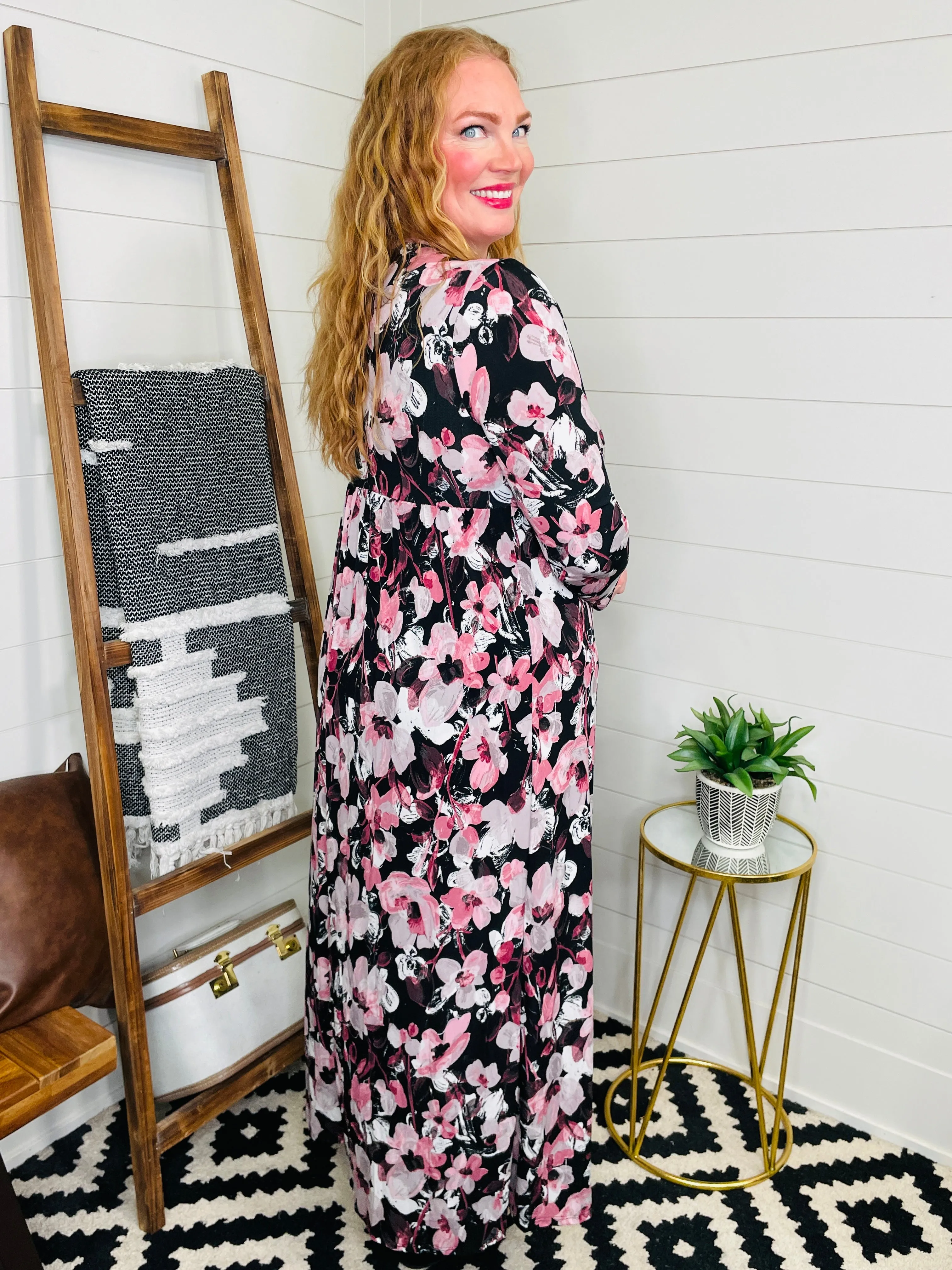 Shades of Pink Floral Maxi Dress