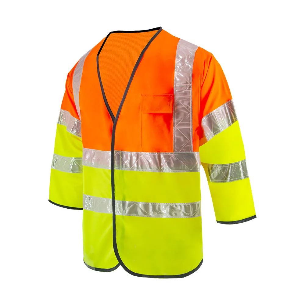 SMASYS Class 3 High Vis Vest PVC Reflective Strips Safety Vest for Men(LB-VS068)