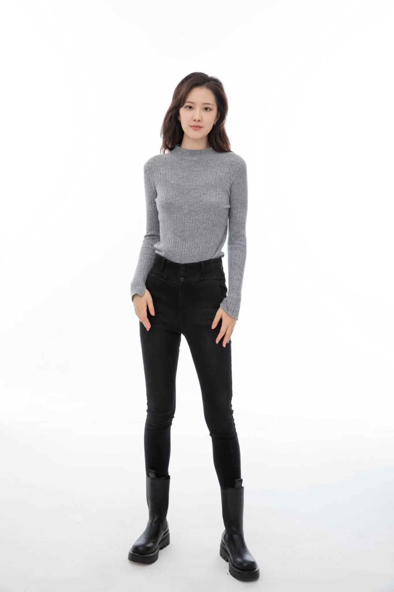 Smoke Grey Knitted Base Layer Shirt Sweater