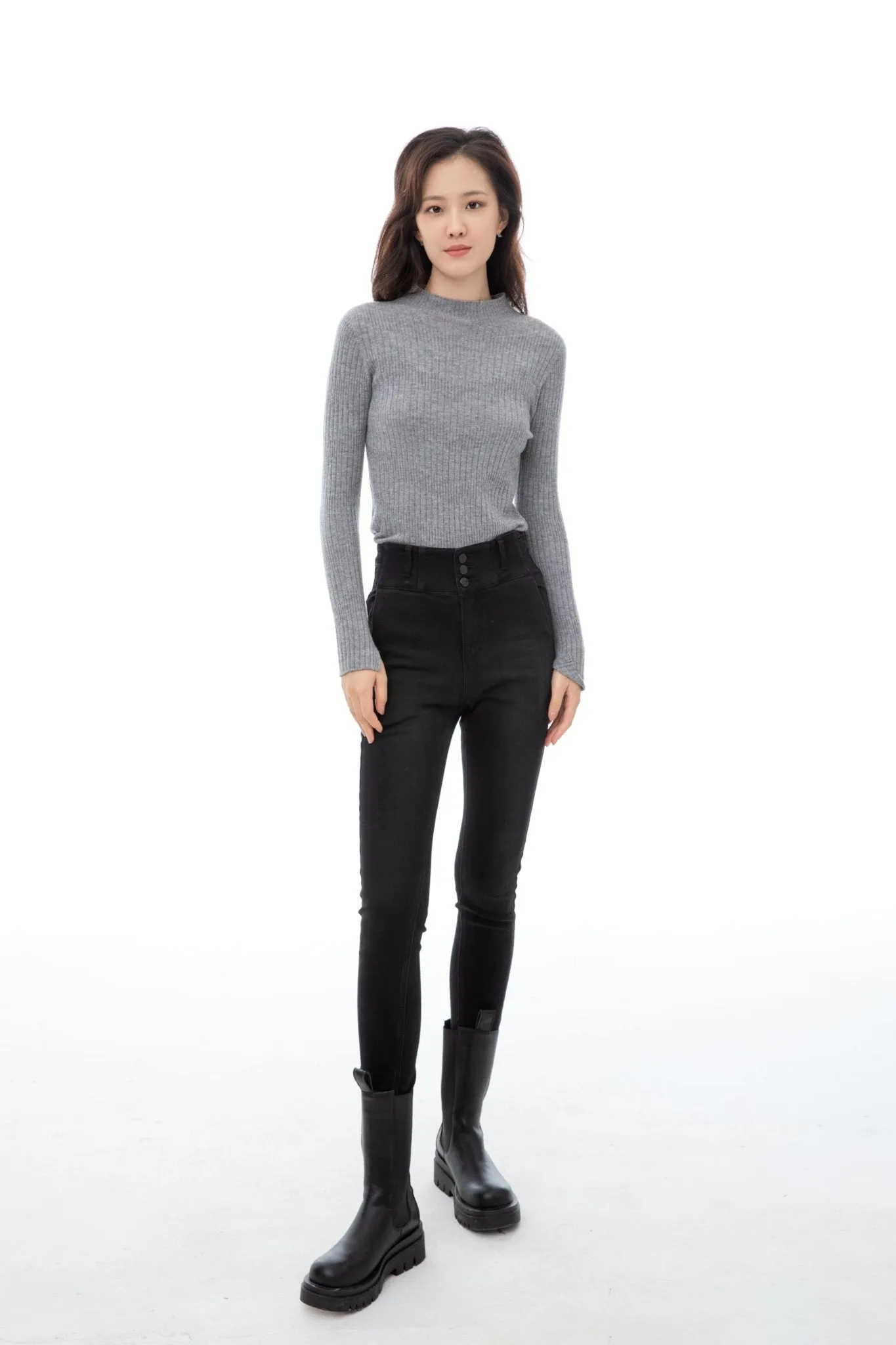 Smoke Grey Knitted Base Layer Shirt Sweater