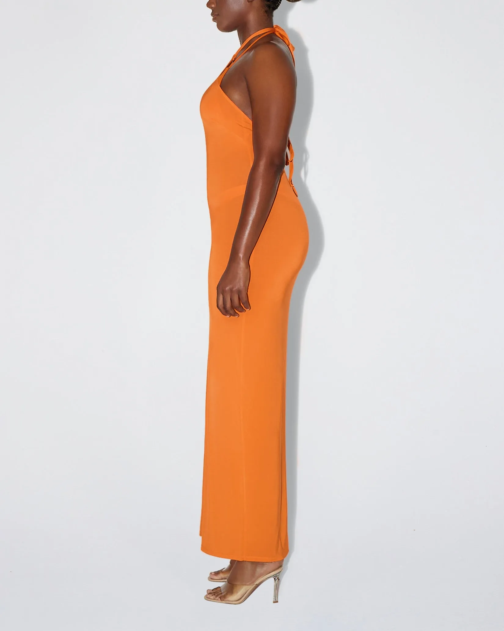 Soft Stretch Halter Maxi Dress | Sunset