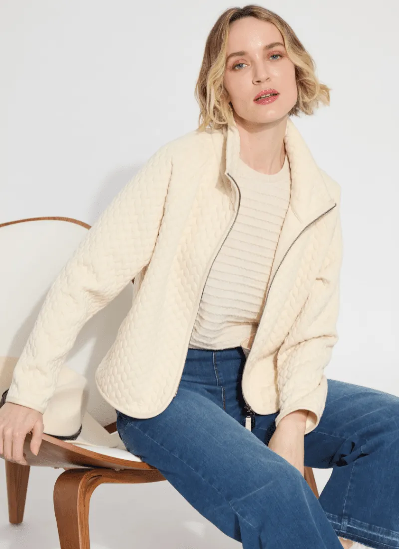 Sol Quilted Cable Jacket | Panna Cotta