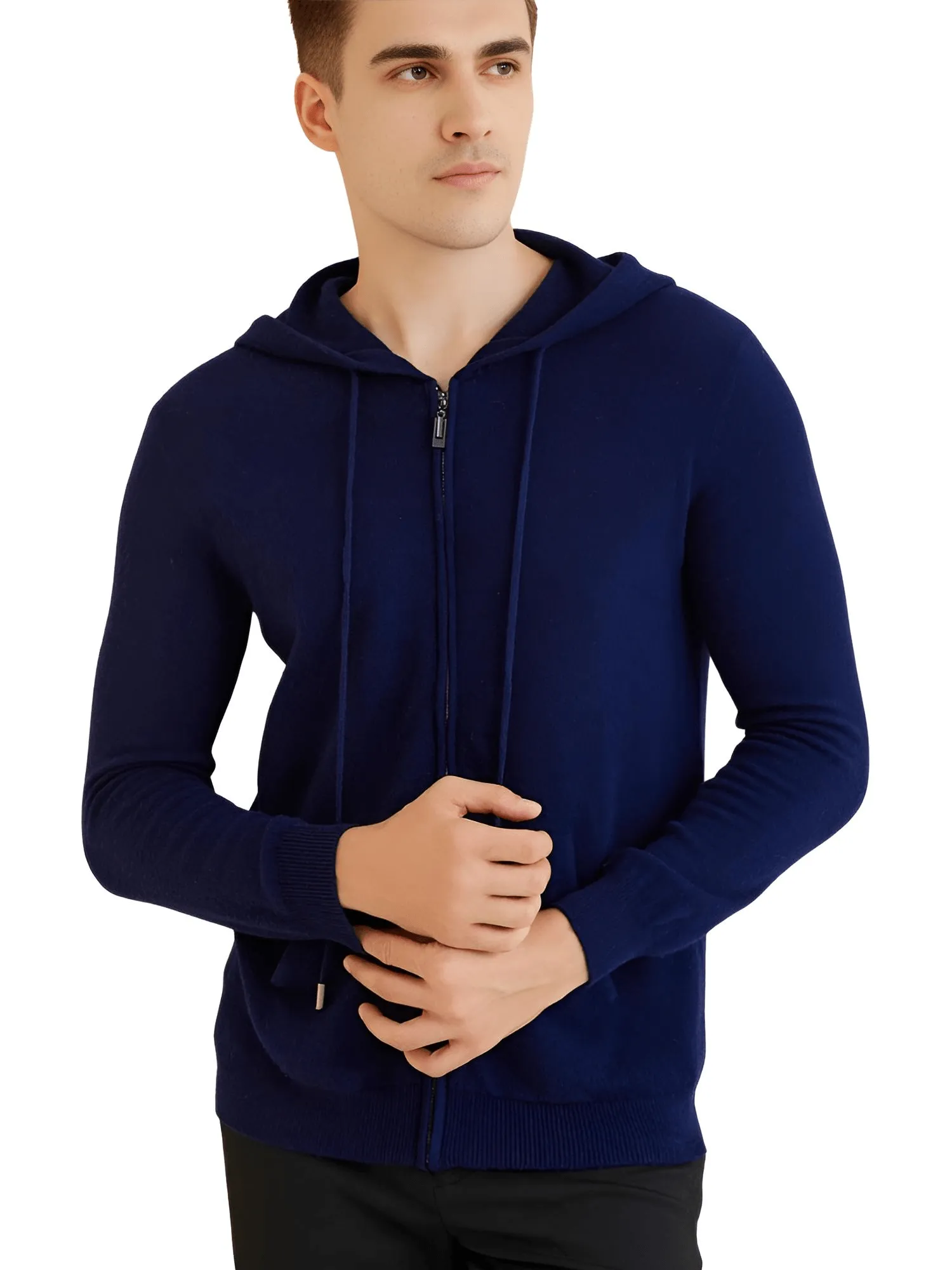 Sweater Men's 100% Merino Wool Cardigan Hoodies Fall Winter Warm Long Sleeve Zip Sweatshirt Sport Hooded Jacket