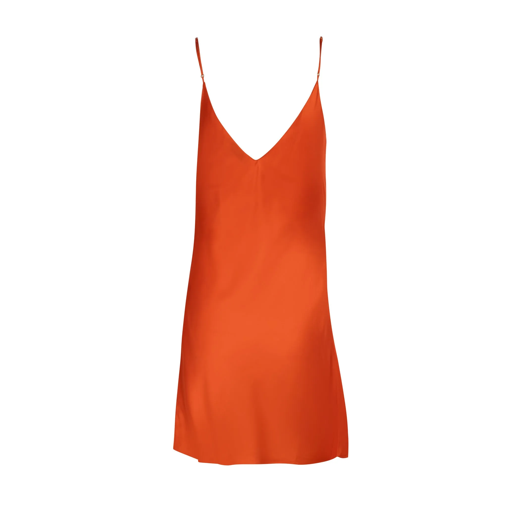 Tangerine Mini Slip w/ Lace Godet