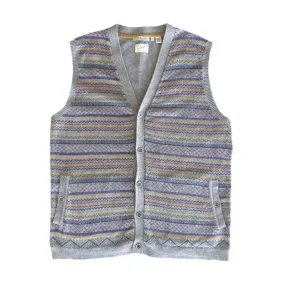 Ted Baker Mens Fairmun Button Through Fairisle Tank Sweater Vest Sleeveless