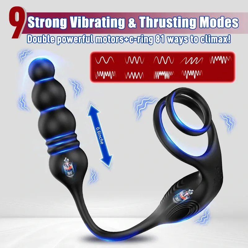 Telescopic Vibration Semen Locking Prostate Massager