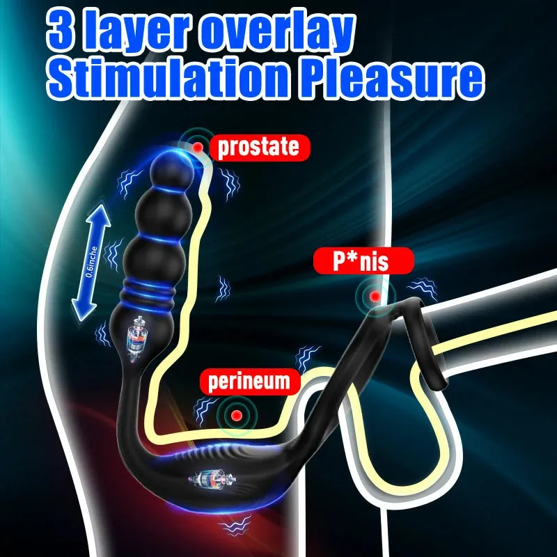 Telescopic Vibration Semen Locking Prostate Massager