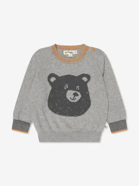 The Bonnie Mob Kids Bear Cashmere Knit Jumper in Grey