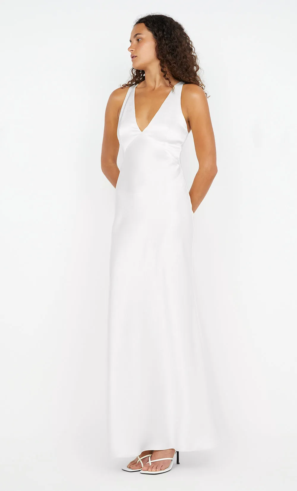 THE DREAMER V NECK DRESS - IVORY