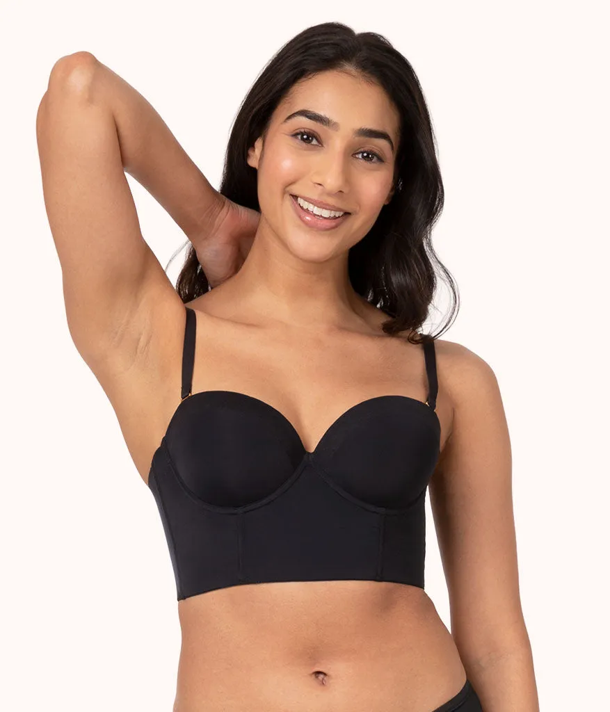 The Low Back Strapless: Jet Black