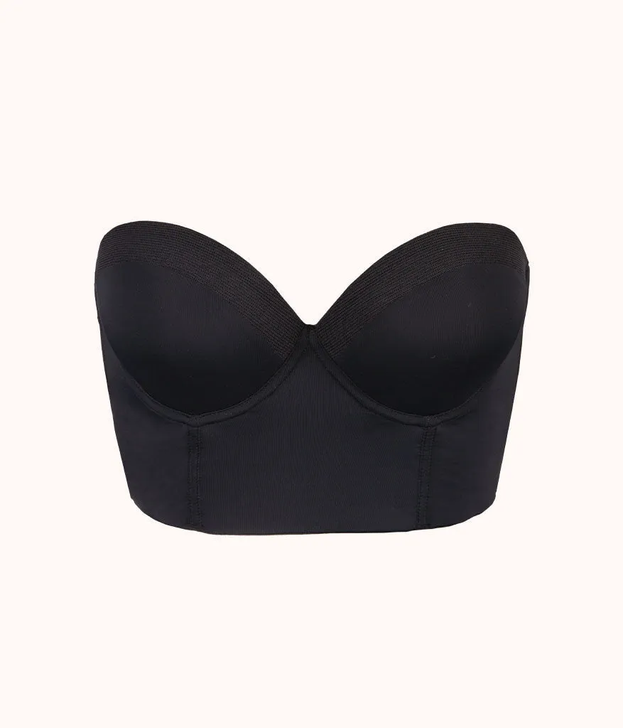 The Low Back Strapless: Jet Black