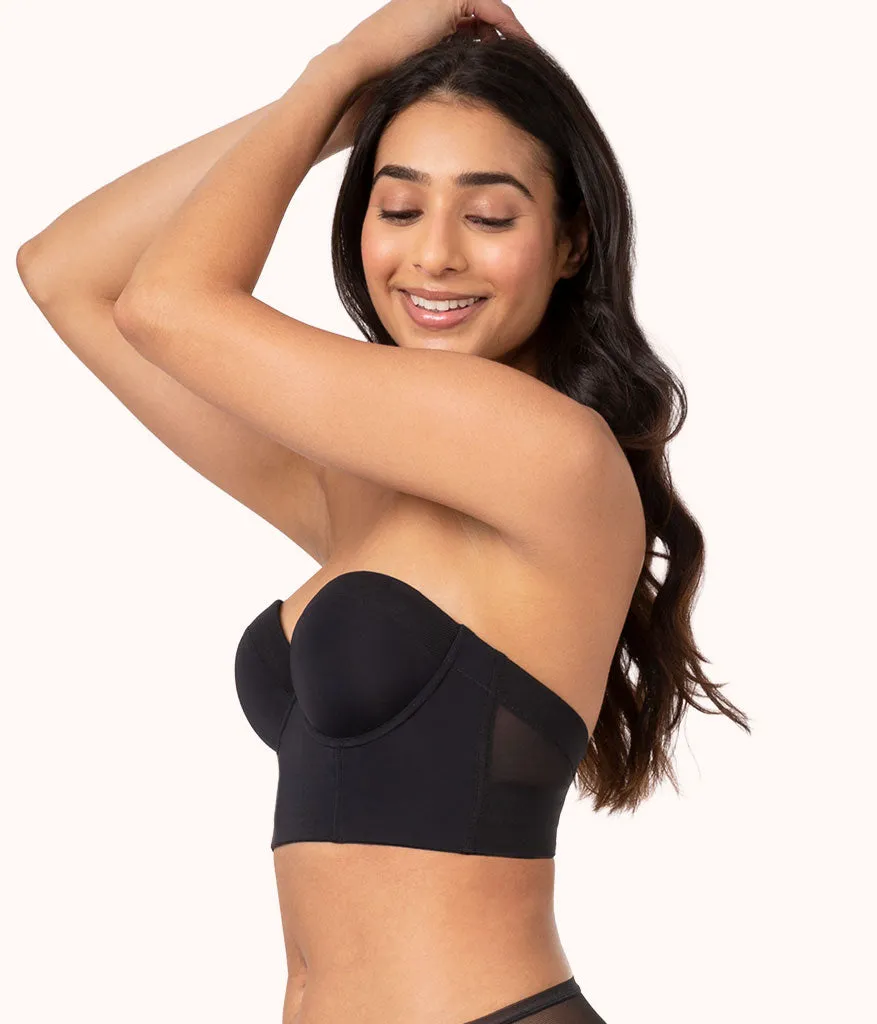 The Low Back Strapless: Jet Black