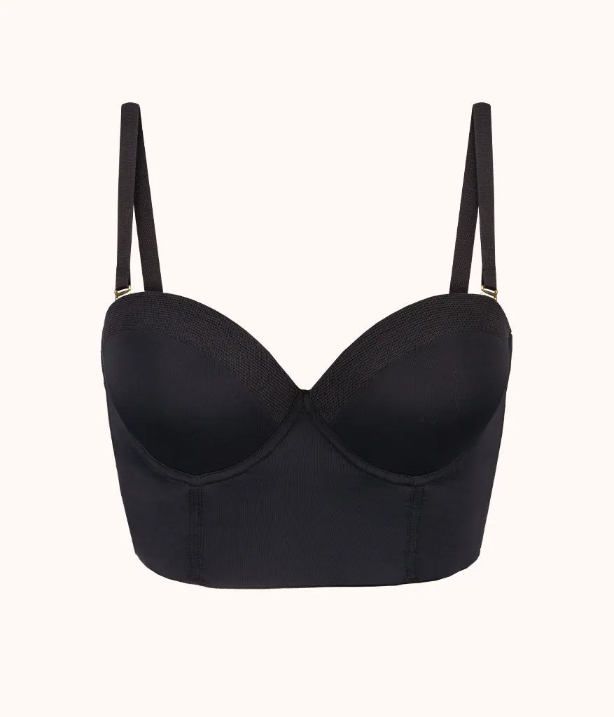 The Low Back Strapless: Jet Black