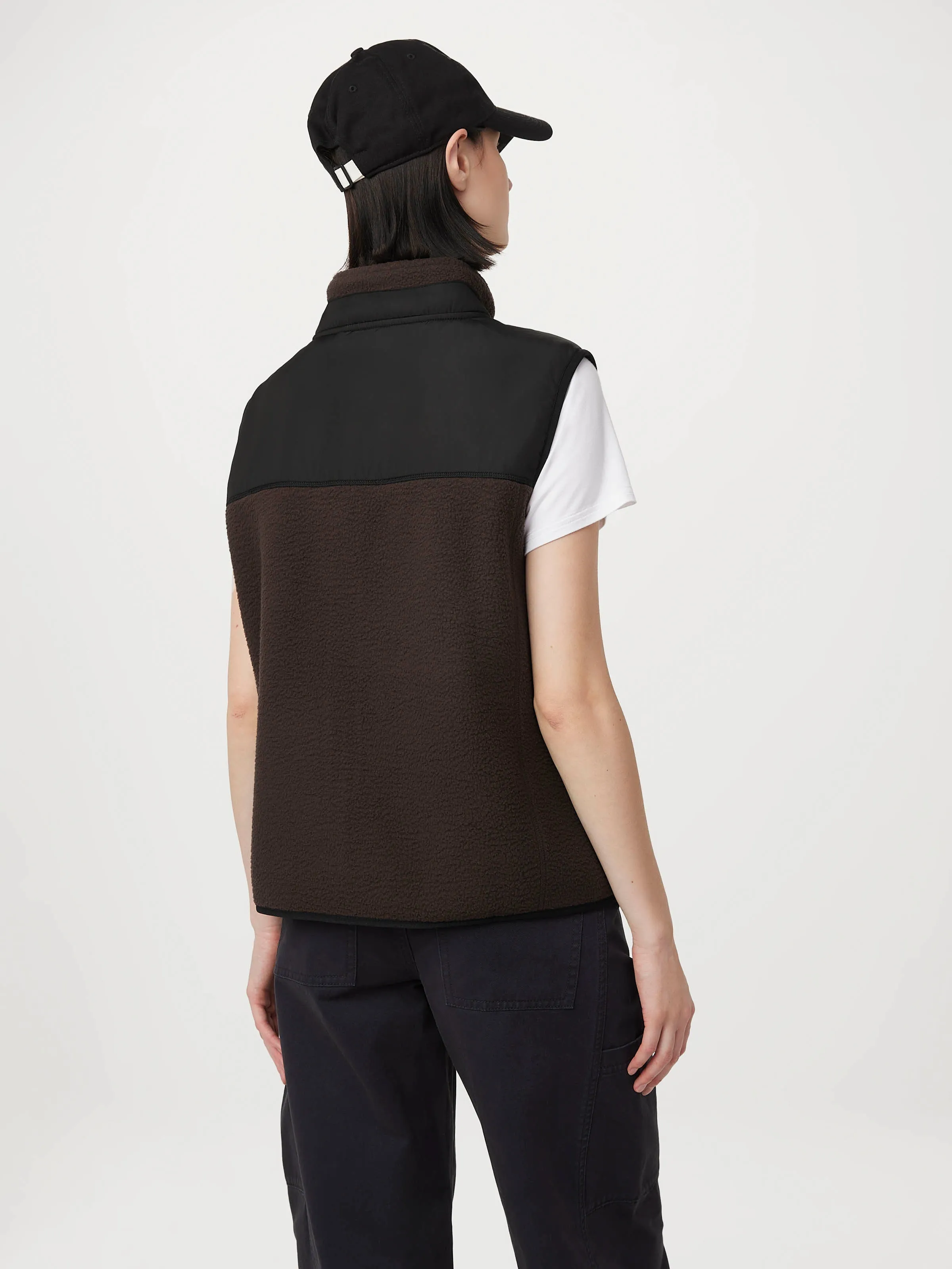 The Polar Fleece Vest in Dark Chocolate