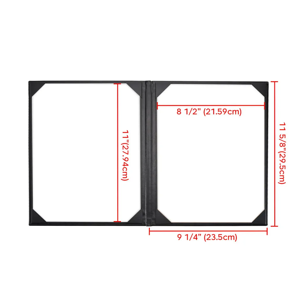 TheLAShop 5ct/Pack PU Leather Menu Book Covers 2-View 8-1/2"x11"