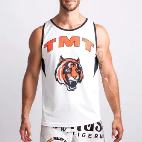 Tiger "Bronco" 1stDry Muay Thai Low-cut Vest Tank Top S-XXL White