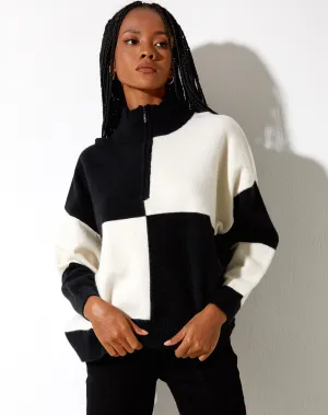 Tusca Sweatshirt in Black and Cream